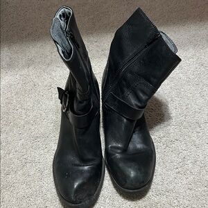 Black Leather Women's Boots